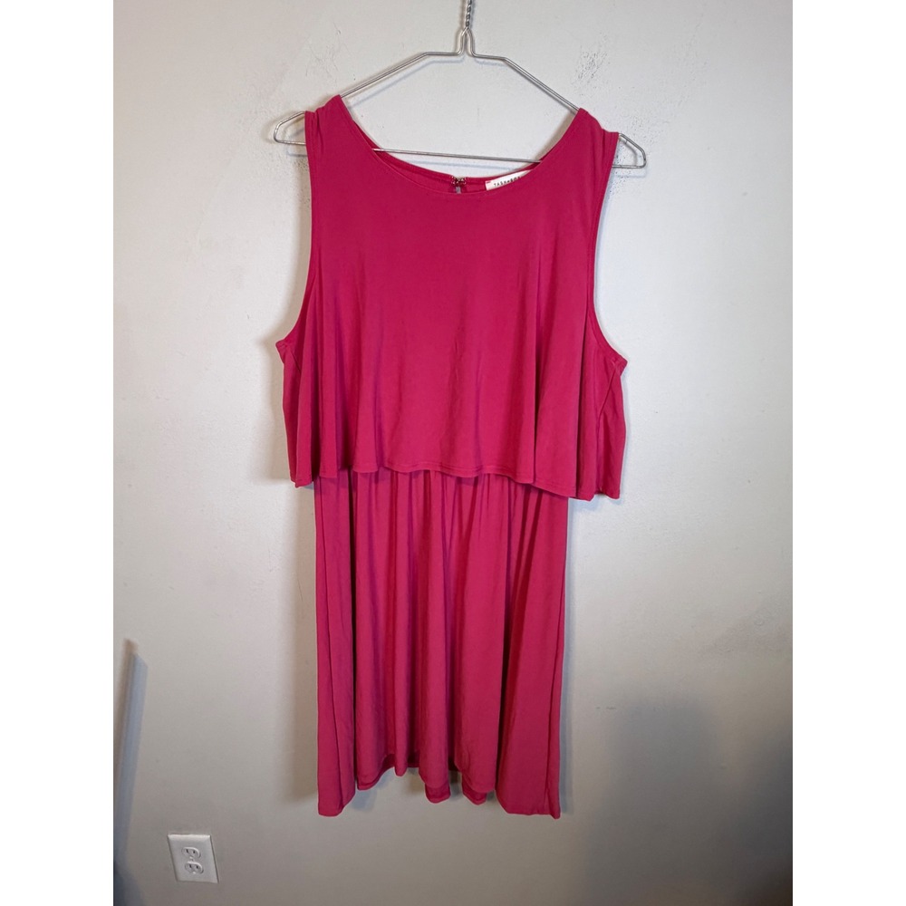 Tash + Sophie Womens Popover Mini Dress Sleeveless Pink Size L